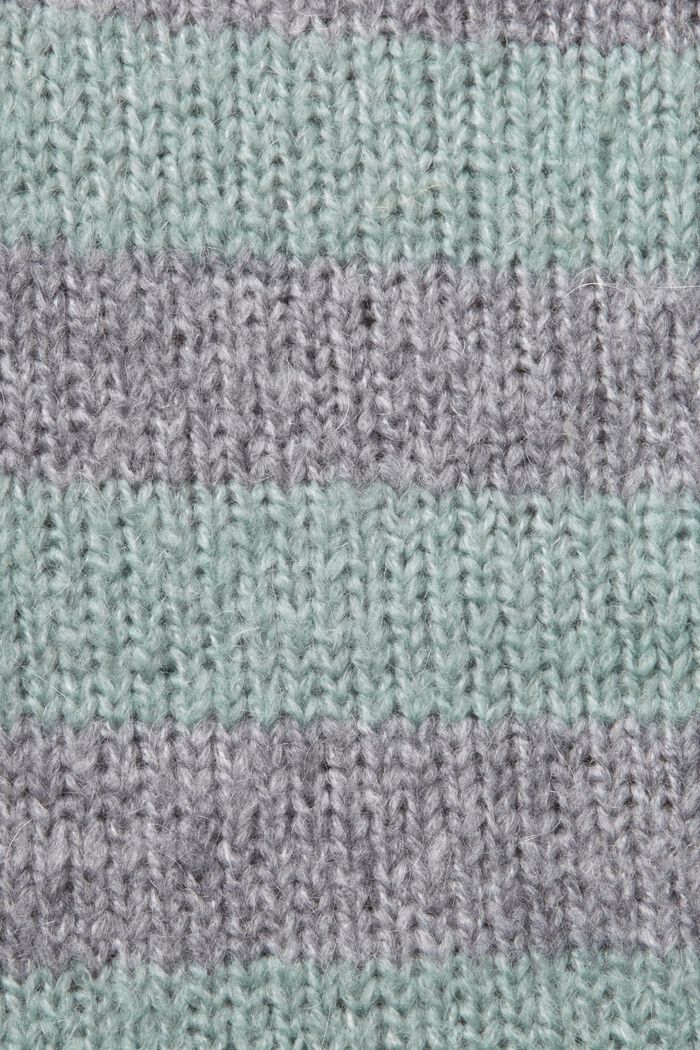 Gestreepte trui van een mix van wol en mohair, MEDIUM GREY, detail image number 5