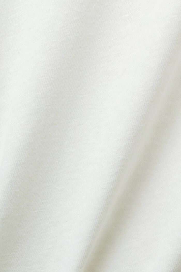 T-shirt van een mix van katoen en linnen, OFF WHITE, detail image number 5