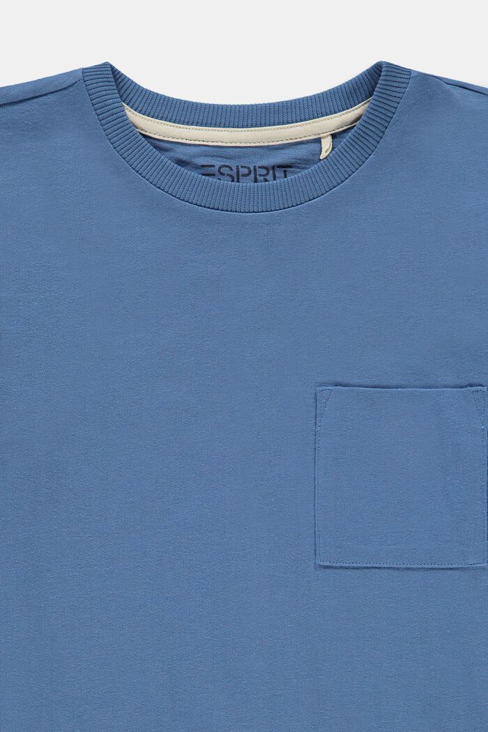 T-shirt à manches longues et poche-poitrine, 100 % coton, LIGHT BLUE, detail image number 2