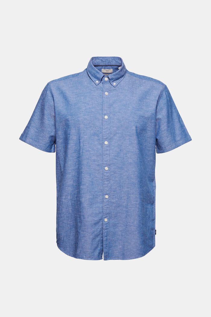 Lin et coton biologique : la chemise à manches courtes, LIGHT BLUE, detail image number 0