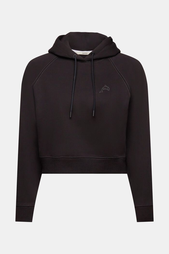 Cropped hoodie met dolfijnenlogo, BLACK, detail image number 5
