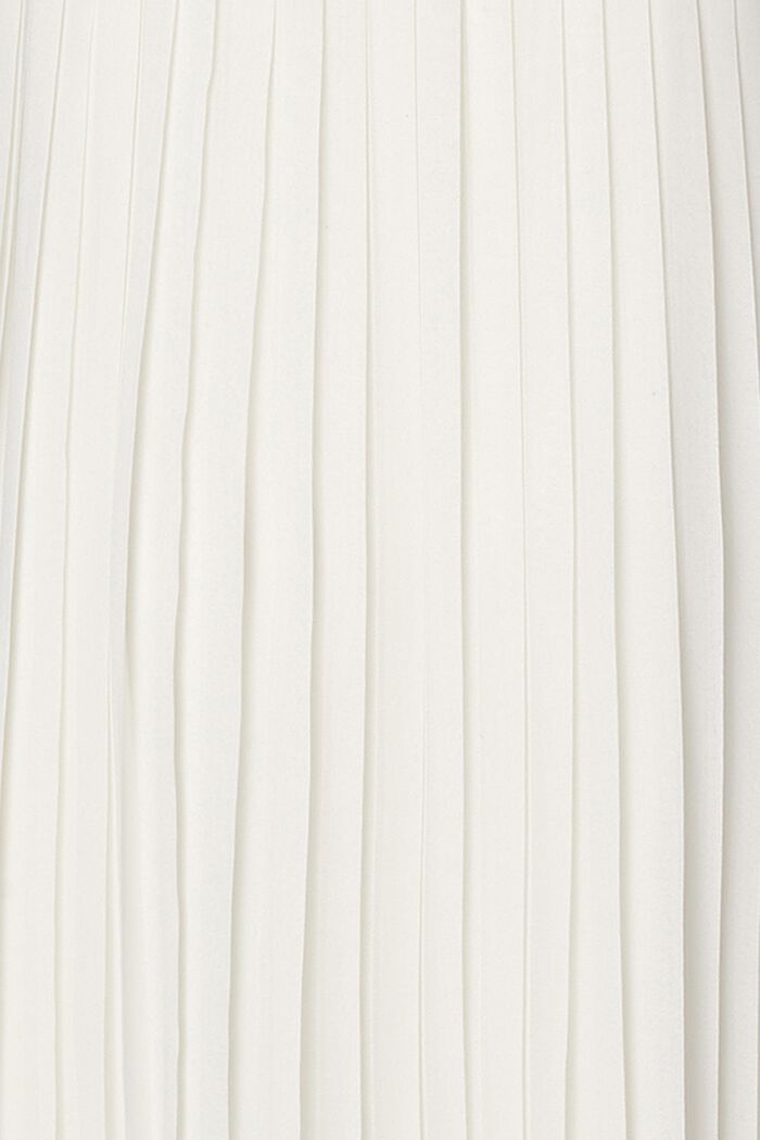 Geplisseerde jurk met strikceintuur, OFF WHITE, detail image number 3