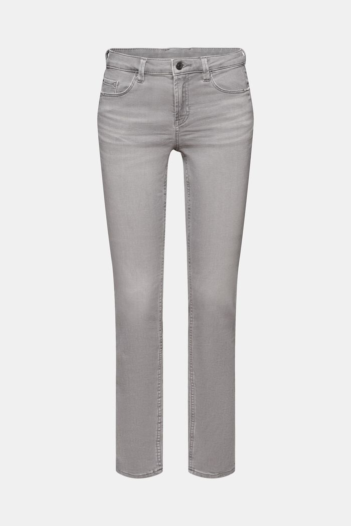 Jeans van een katoenmix met comfortabele stretch, GREY MEDIUM WASHED, detail image number 7