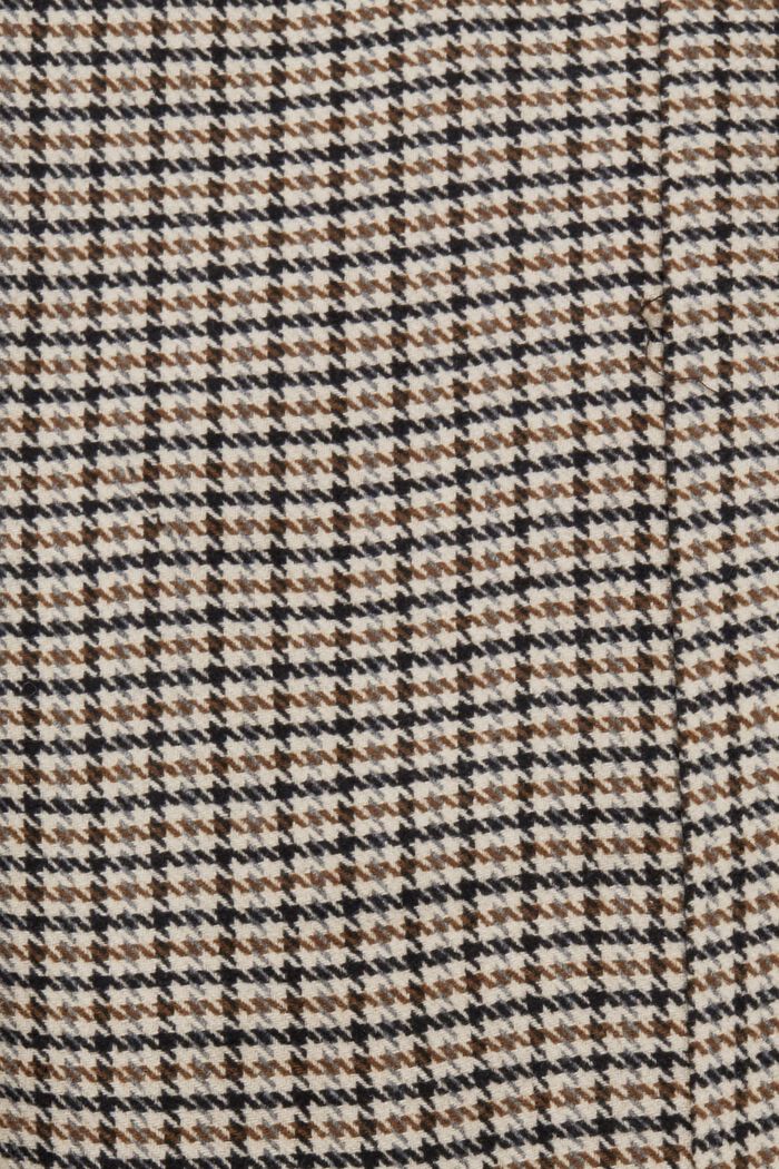 Manteau à motif pied-de-poule en laine mélangée, CREAM BEIGE, detail image number 5