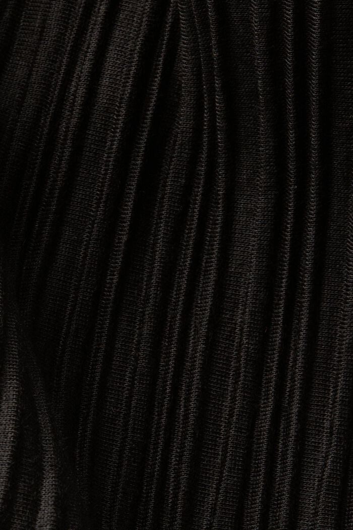 Jersey plissé top, BLACK, detail image number 5