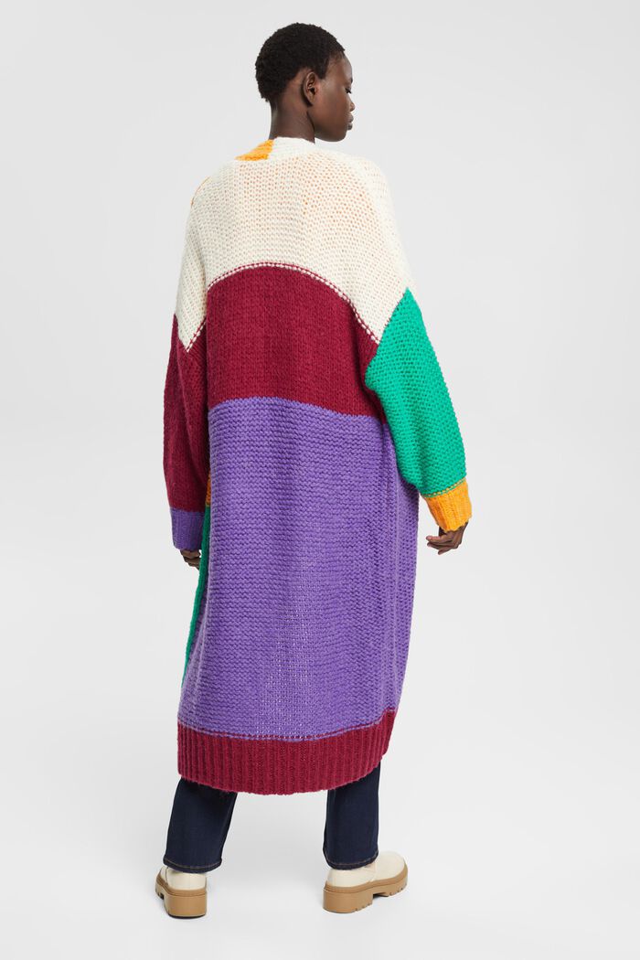 Cardigan à effet colour blocking à teneur en alpaga et en laine, RED, detail image number 3