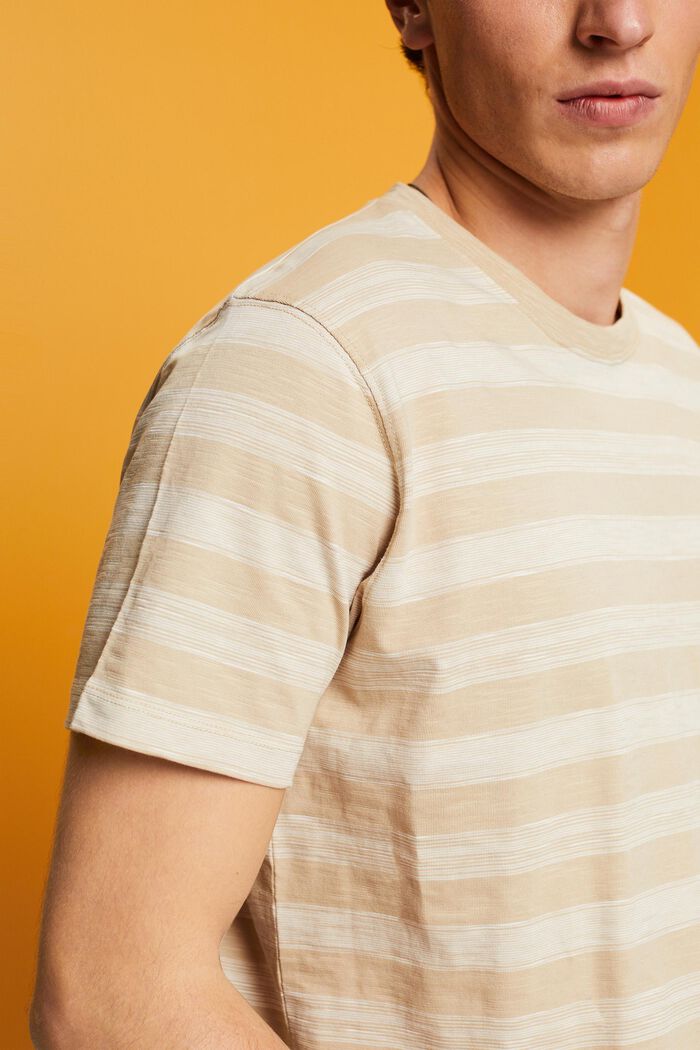 T-shirt rayé, 100 % coton, SAND, detail image number 2