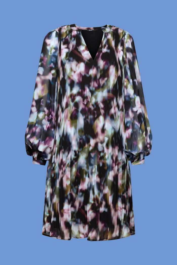 Mini-robe plissée à motif, BLACK, detail image number 6