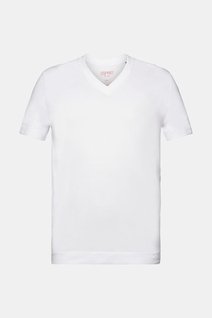 Jersey T-shirt met V-hals, 100% katoen