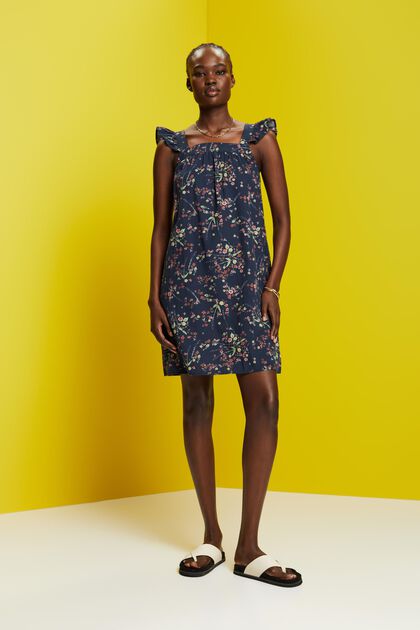 Mini-jurk met print, 100% katoen