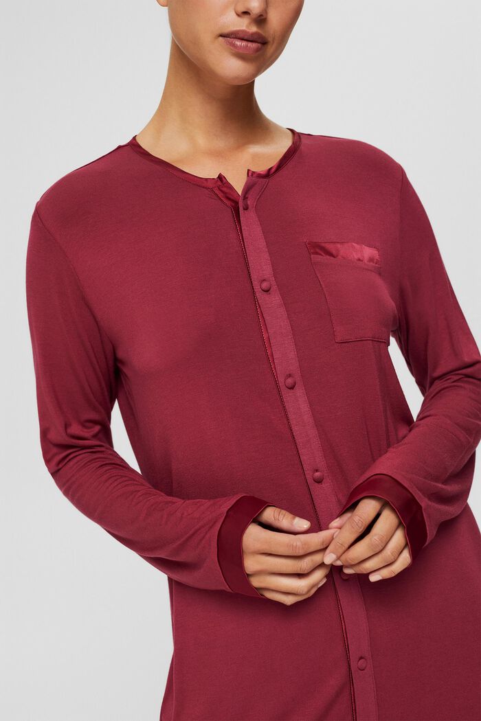 Jersey nachthemd van LENZING™ ECOVERO™, DARK RED, detail image number 3