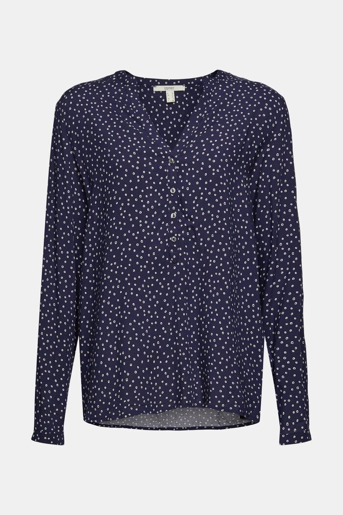 Henley blouse van LENZING™ ECOVERO™, NEW NAVY, detail image number 6