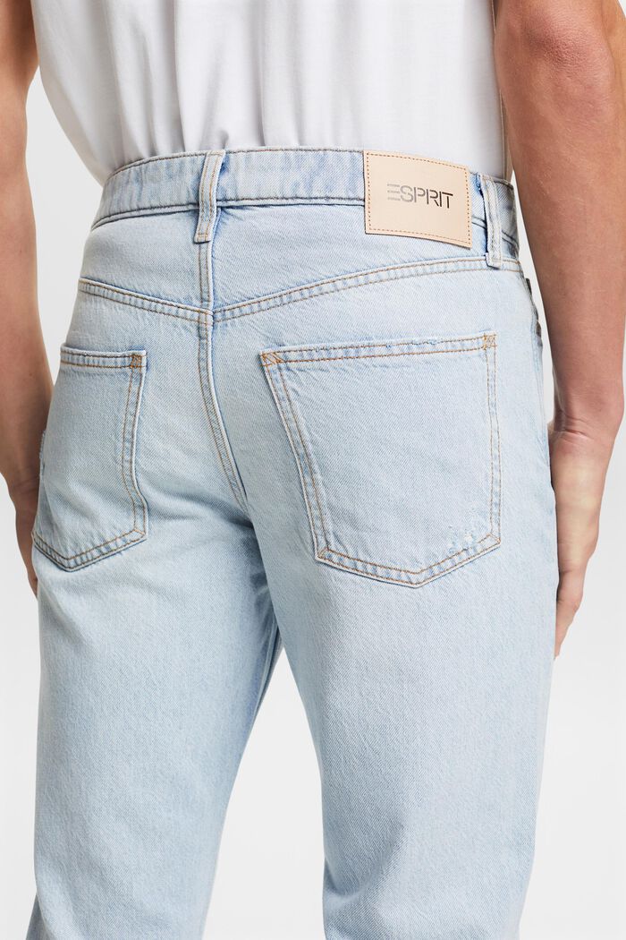 Jeans met middelhoge taille en rechte pijpen, BLUE LIGHT WASHED, detail image number 3