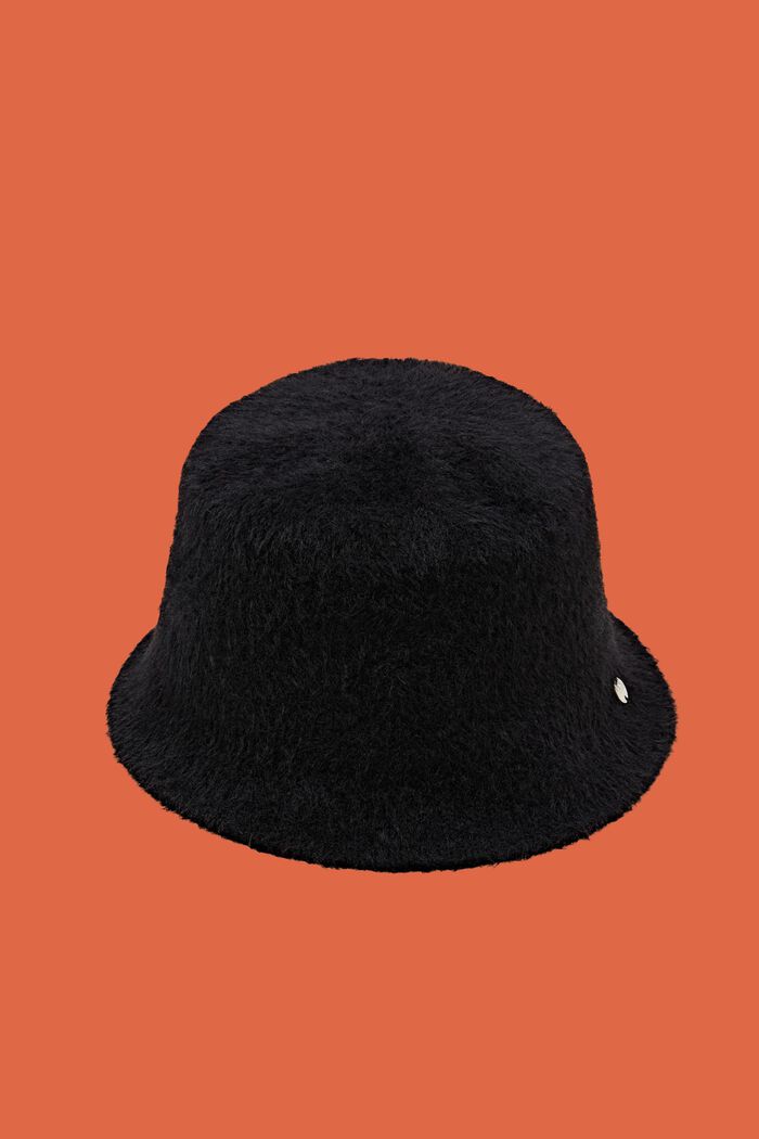 Gebreide bucket hat, BLACK, detail image number 0