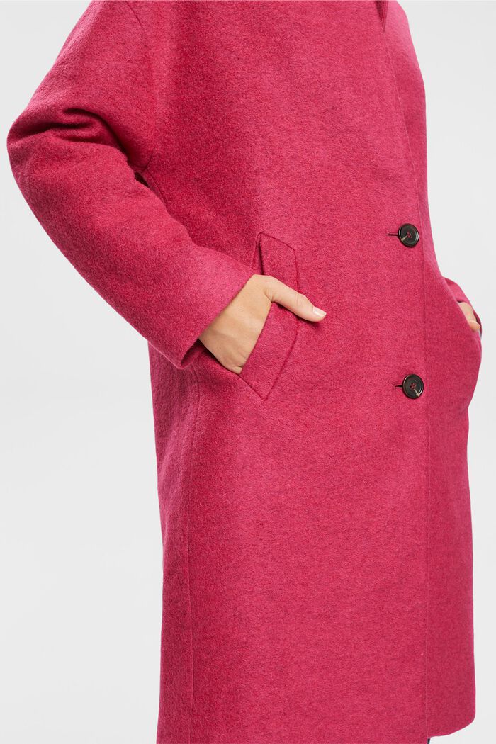 Manteau à teneur en laine, DARK PINK, detail image number 2
