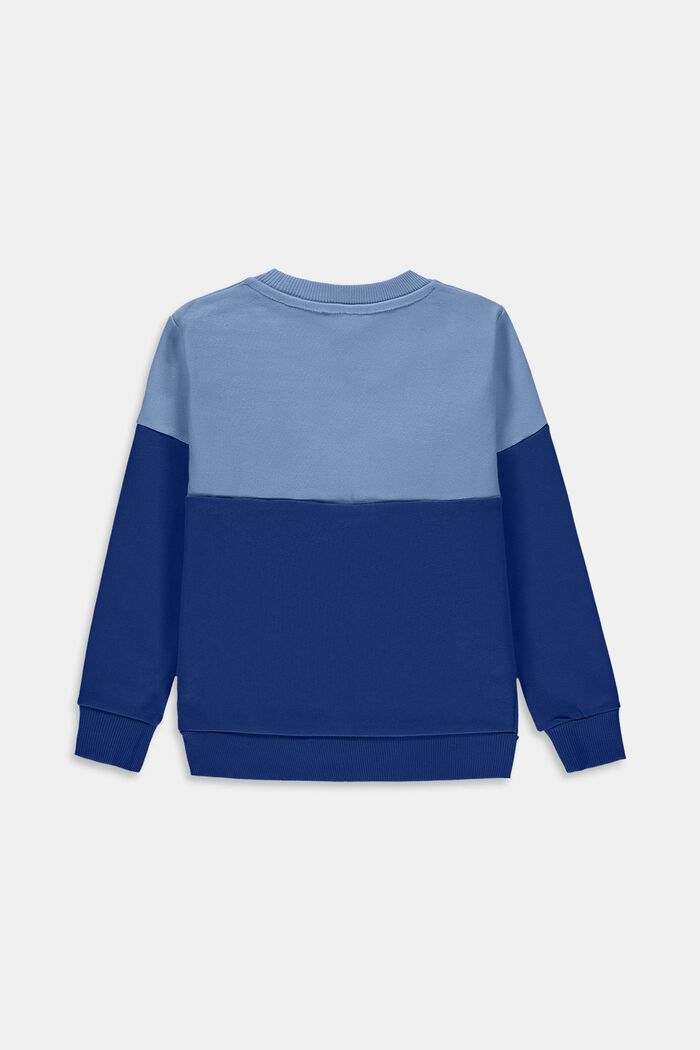 Sweatshirt met colour block en glitterprint, BRIGHT BLUE, detail image number 1
