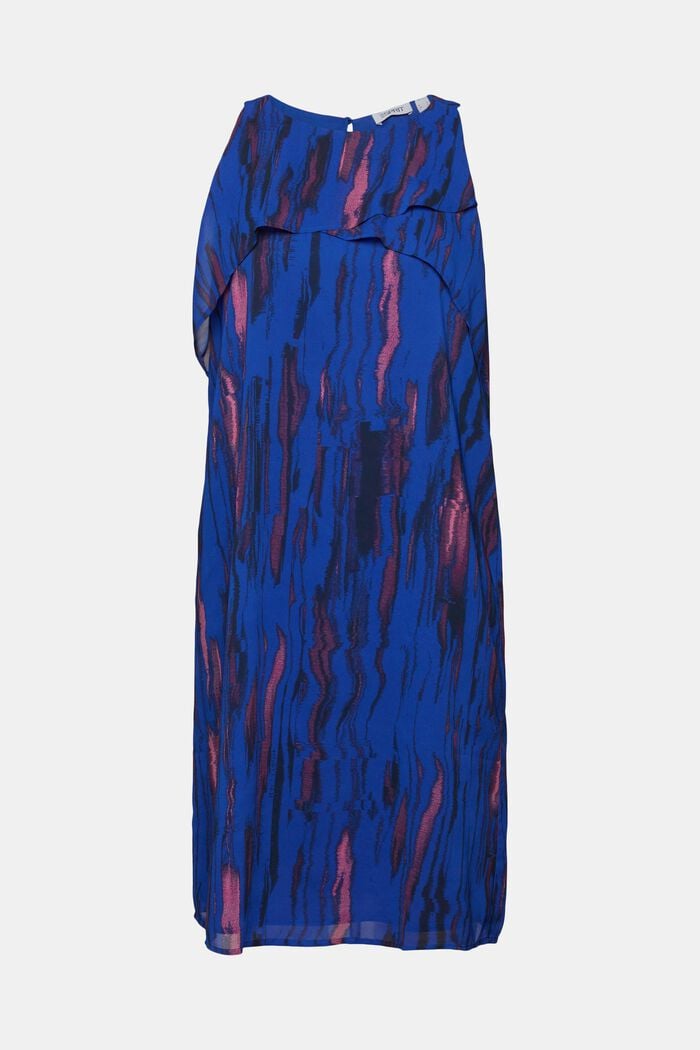 Crêpe chiffon mini-jurk met print, BRIGHT BLUE, detail image number 6