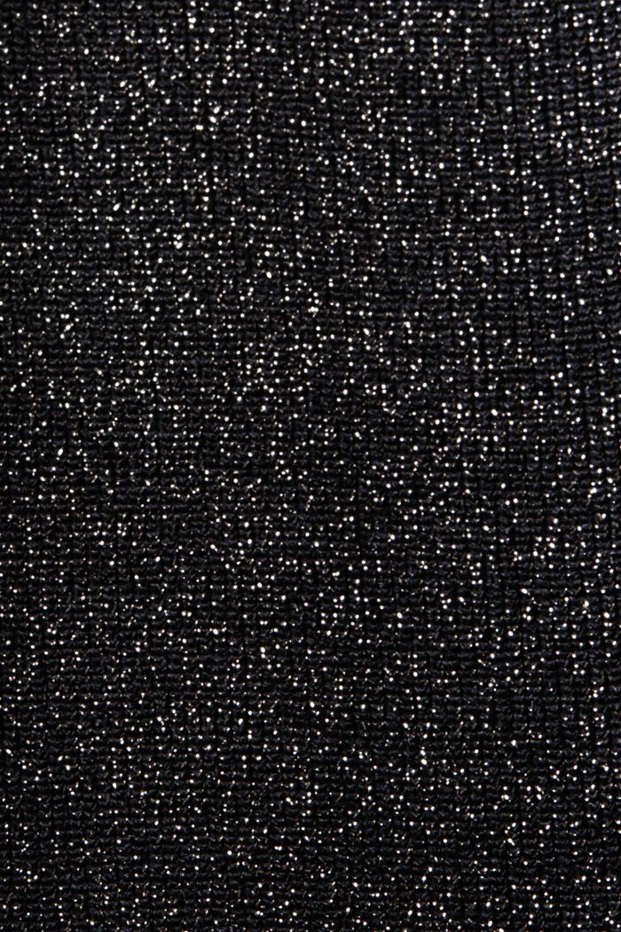 Glanzende gebreide broek met wijde pijpen, BLACK, detail image number 5