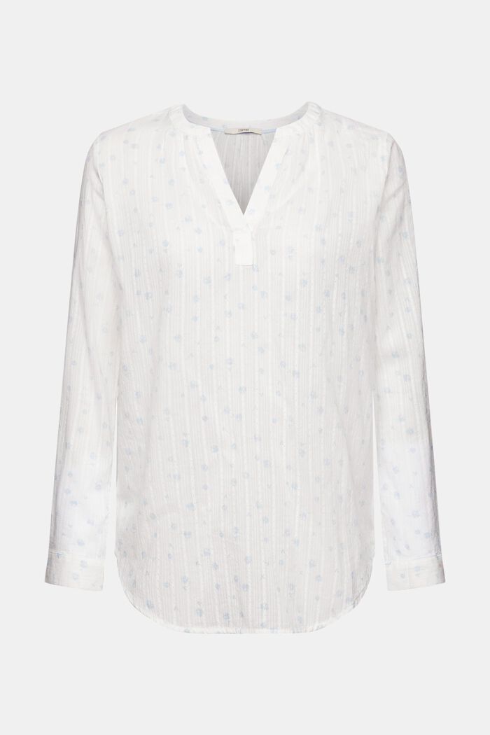 Dobby blouse met bloemenprint, OFF WHITE, detail image number 6