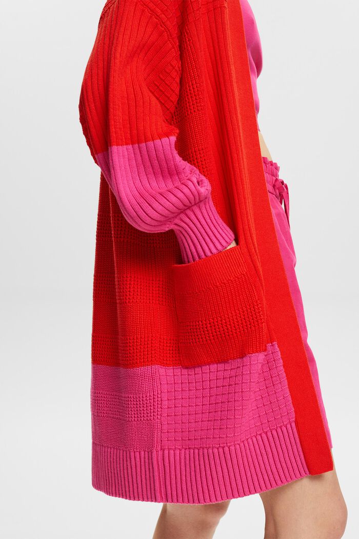 Gestructureerd gebreid vest, RED, detail image number 2