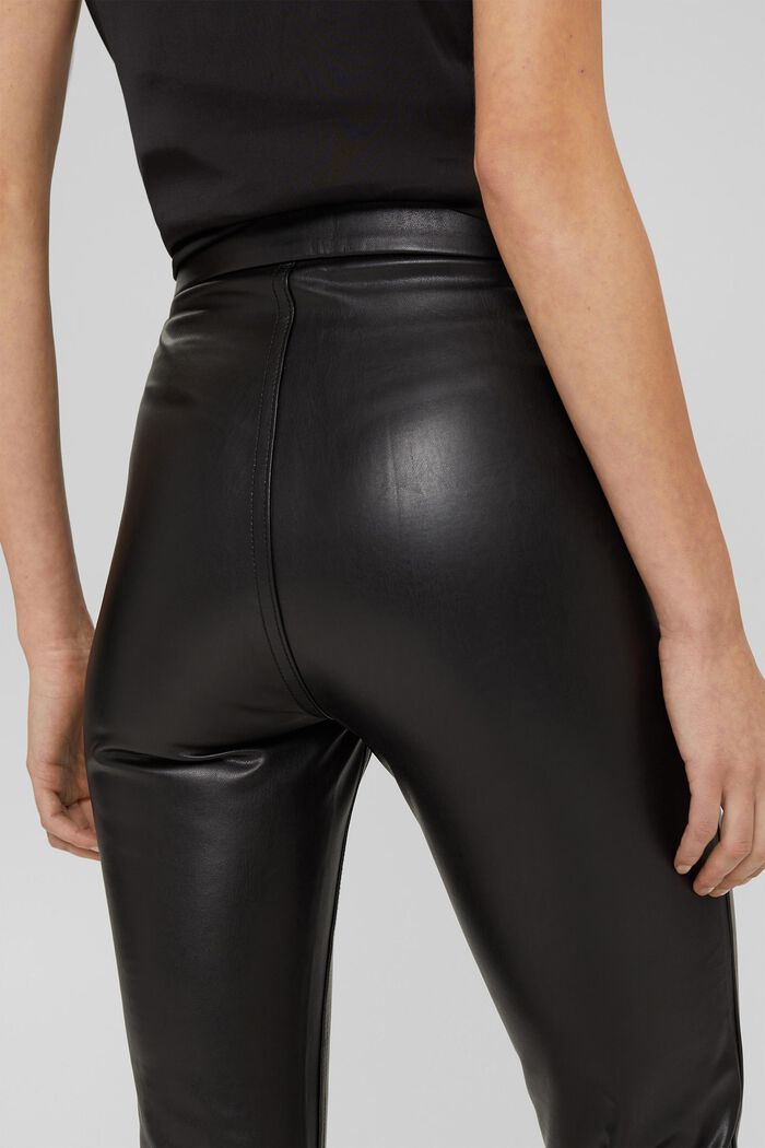 Pantalon évasé en similicuir, BLACK, detail image number 2