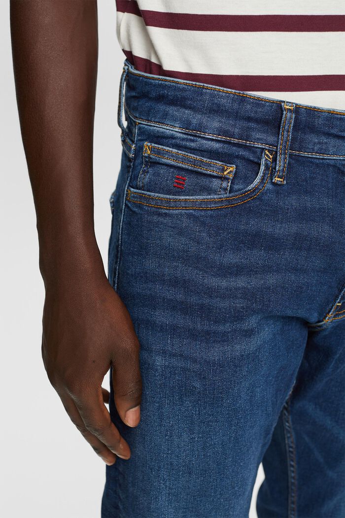 Slim fit jeans met middelhoge taille, BLUE DARK WASHED, detail image number 2