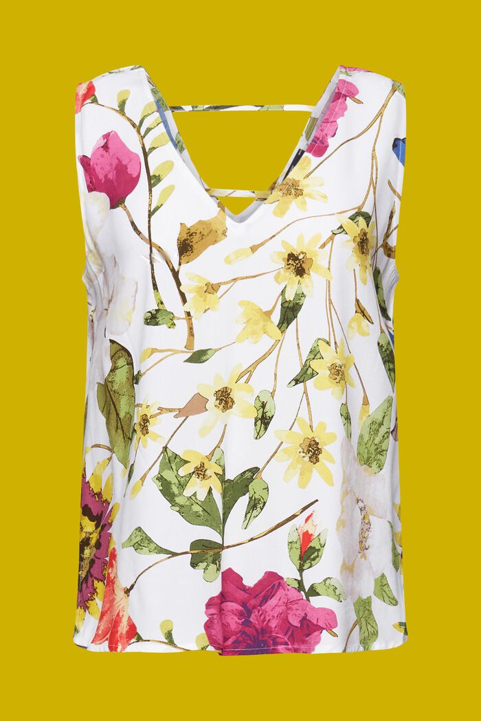 Mouwloze blouse, LENZING™ ECOVERO™, WHITE, detail image number 6