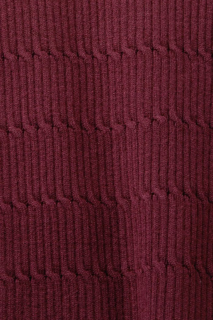 Getailleerde trui met kabelpatroon, AUBERGINE, detail image number 5