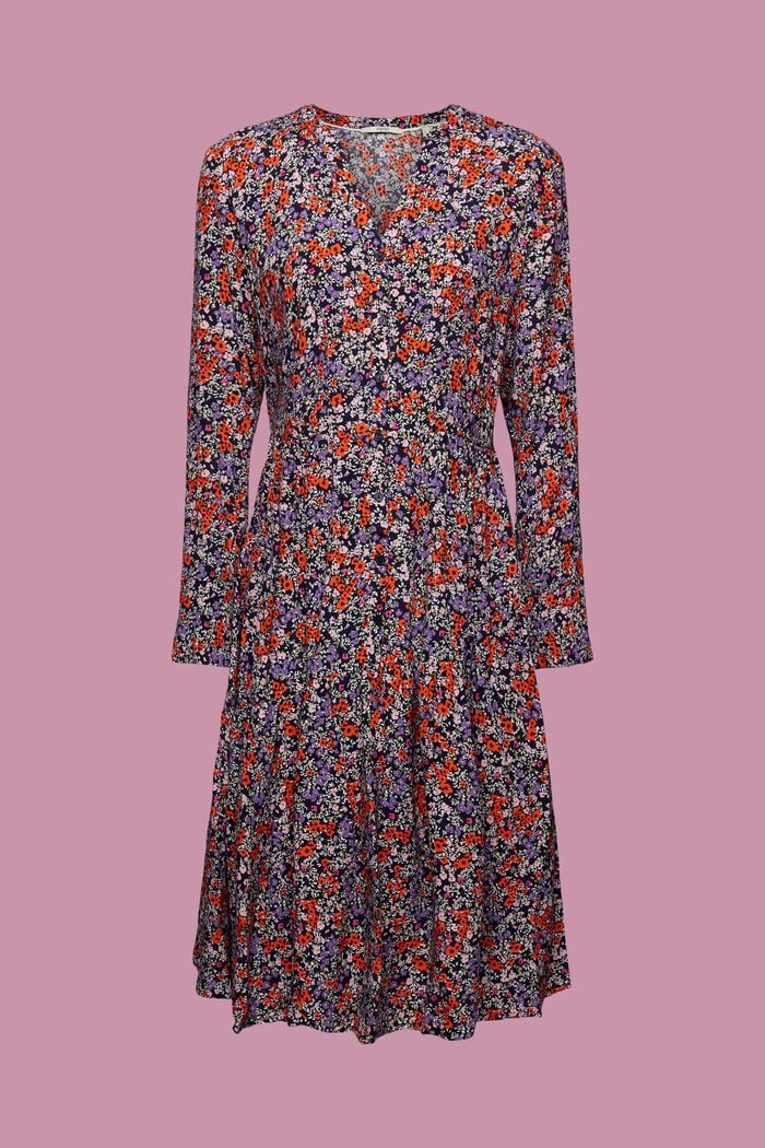 Robe longueur midi à imprimé floral all-over, NAVY, detail image number 6