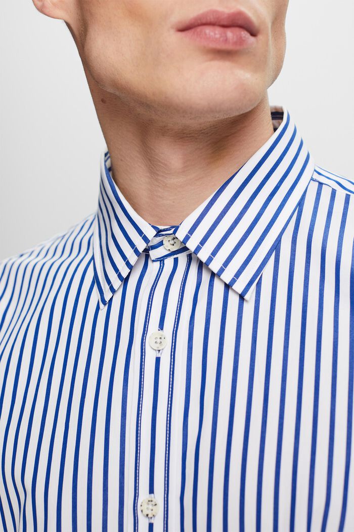 Gestreept overhemd van popeline, BRIGHT BLUE, detail image number 3