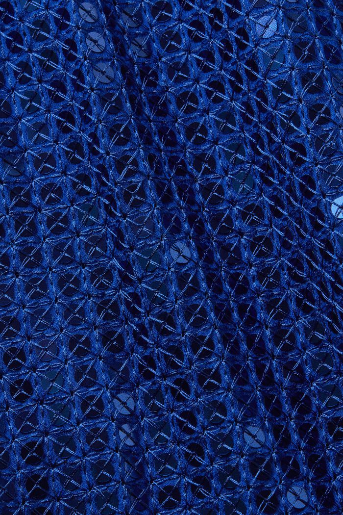 Blouse met korte mouwen en pailletjes, BRIGHT BLUE, detail image number 6
