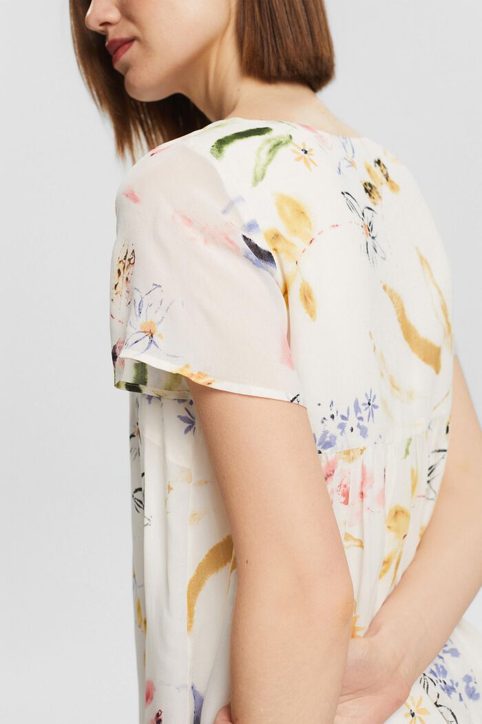 Blouse met bloemmotief, LENZING™ ECOVERO™, OFF WHITE, detail image number 2