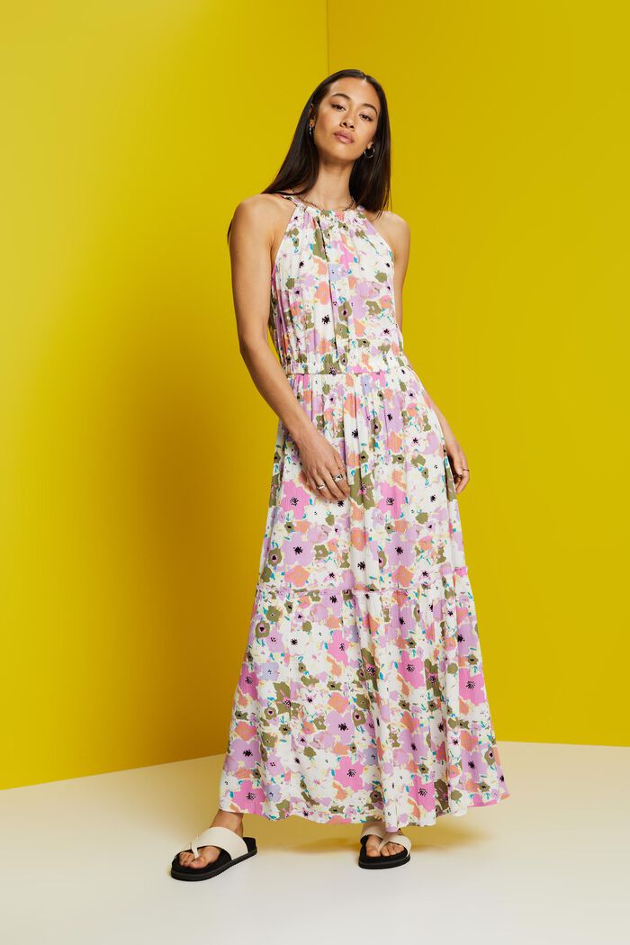Midi-jurk met motief, PINK, detail image number 4