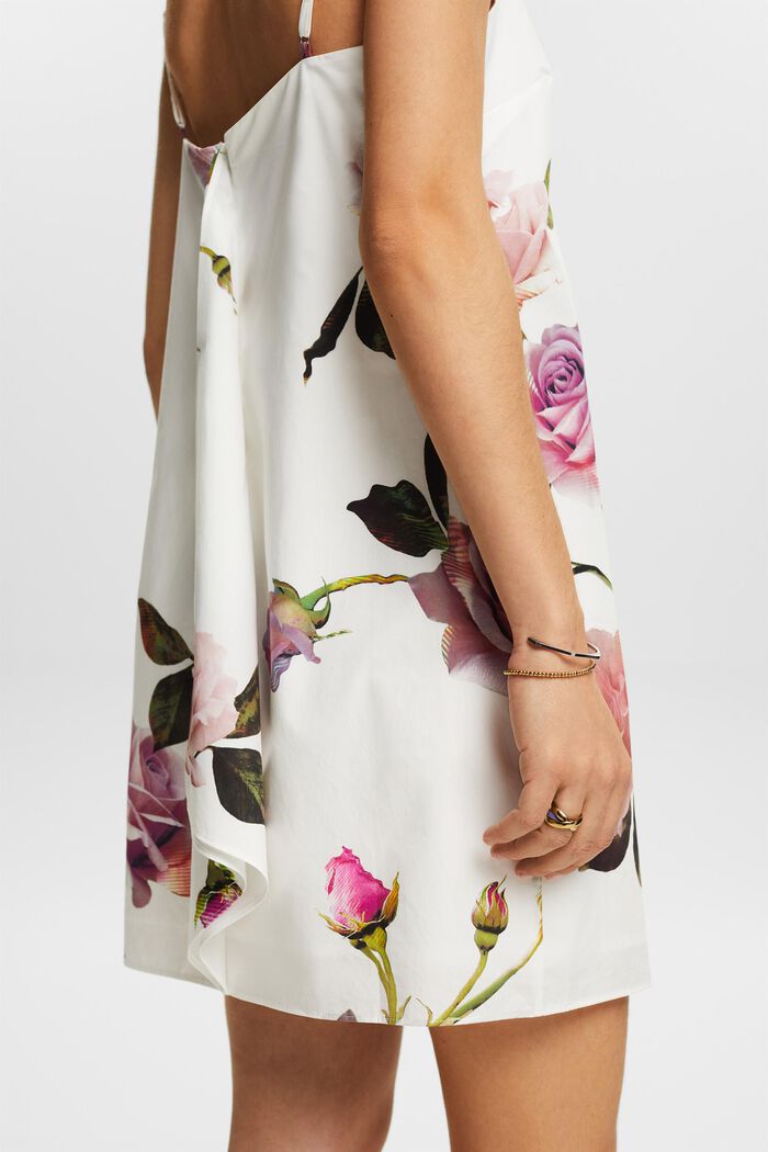 Mini-robe imprimée en popeline de coton, OFF WHITE, detail image number 3