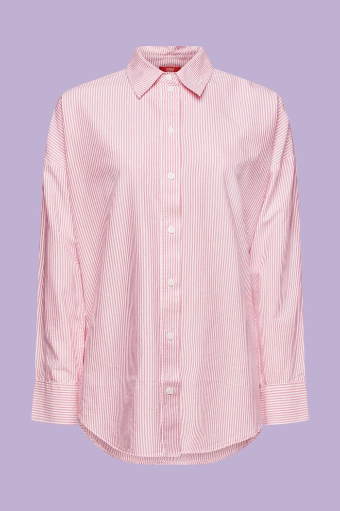 Oversized gestreept katoenen overhemd, PINK, detail image number 5