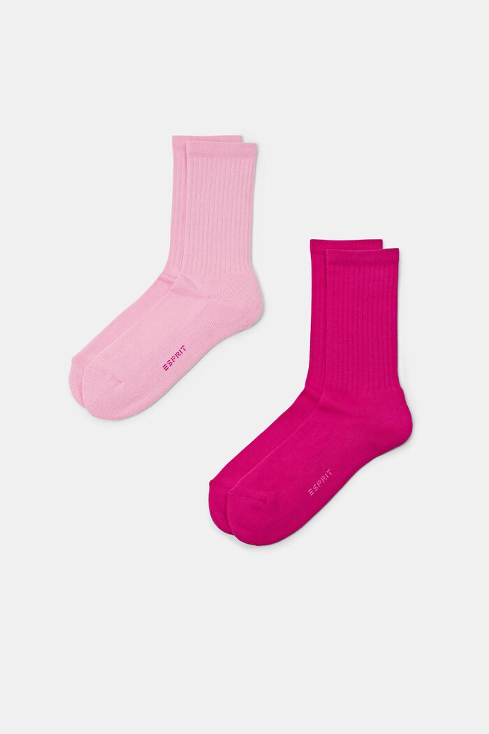 Lot de 2 paires de chaussettes côtelées, ROSE / PINK, detail image number 0