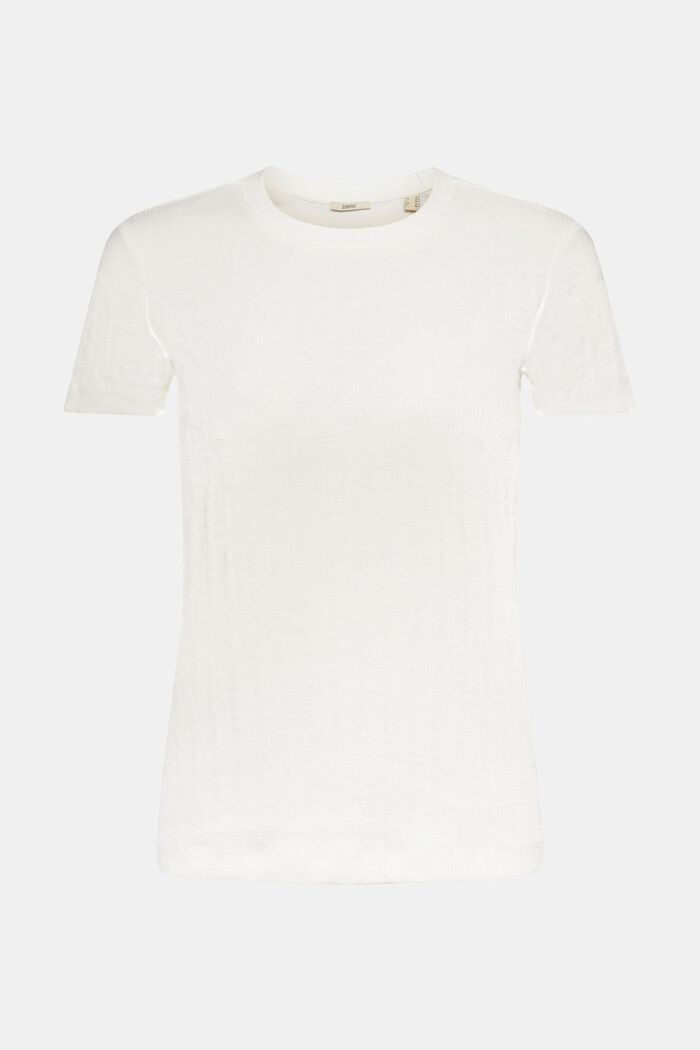 T-shirt en maille pointelle, OFF WHITE, detail image number 6