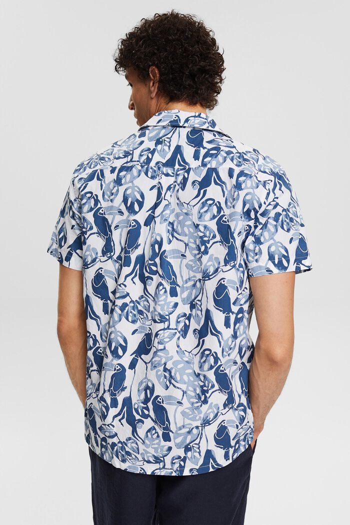 Chemise à manches courtes et imprimé tropical, 100 % coton, BLUE, detail image number 4