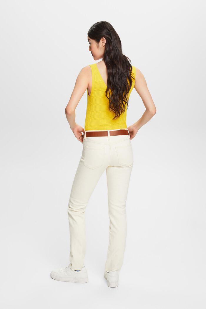 Jeans met middelhoge taille en rechte pijpen, OFF WHITE, detail image number 2