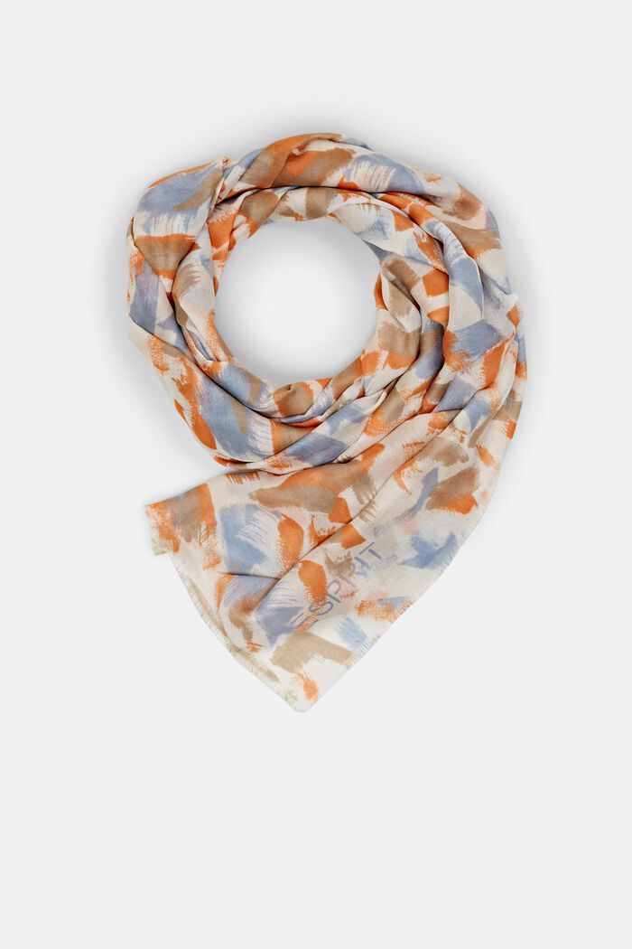 Lichte sjaal met print, OFF WHITE, detail image number 0