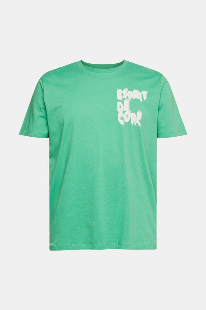 Jersey T-shirt met print, GREEN, overview