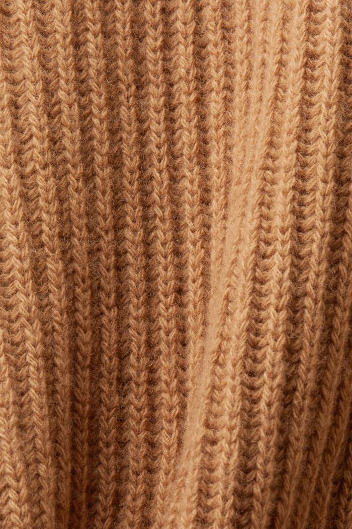 Gilet en maille côtelée de laine, CARAMEL, detail image number 5