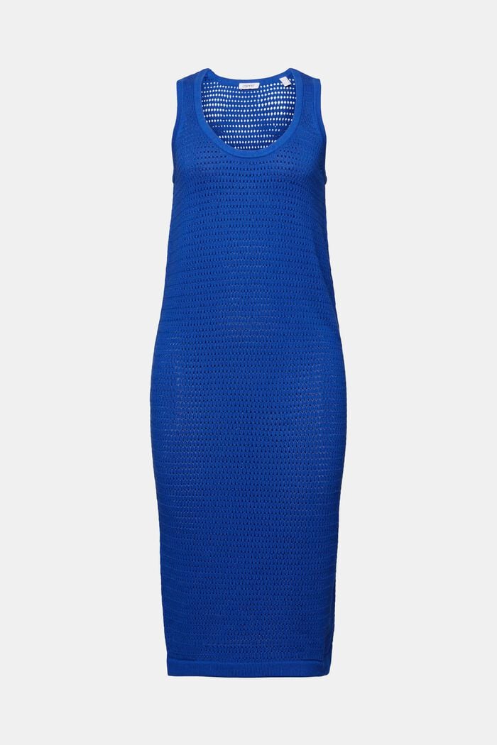 Mouwloze pointelle midi-jurk, BRIGHT BLUE, detail image number 6