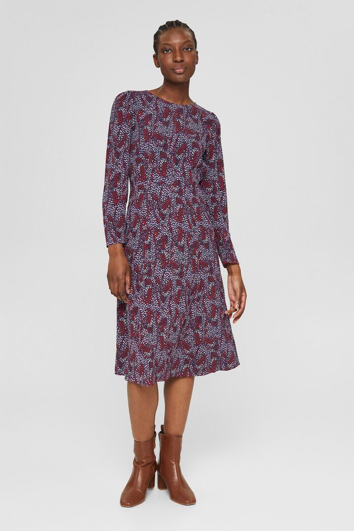 Midi-jurk met LENZING™ ECOVERO™, NAVY, detail image number 6