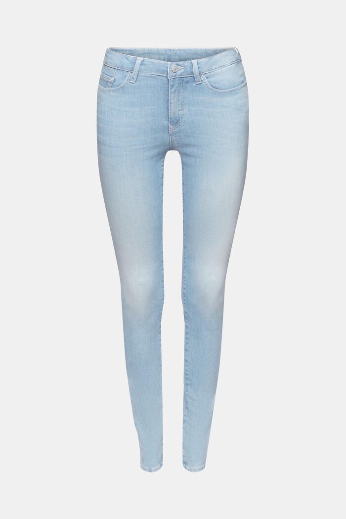 Skinny jeans van duurzaam katoen, BLUE BLEACHED, detail image number 6