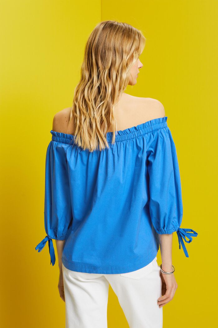 Off-the-shoulder blouse van popeline, BRIGHT BLUE, detail image number 2