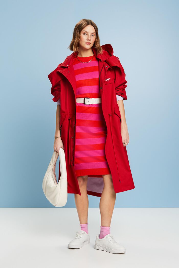 Robe-pull rayée de coupe oversize, RED, detail image number 1