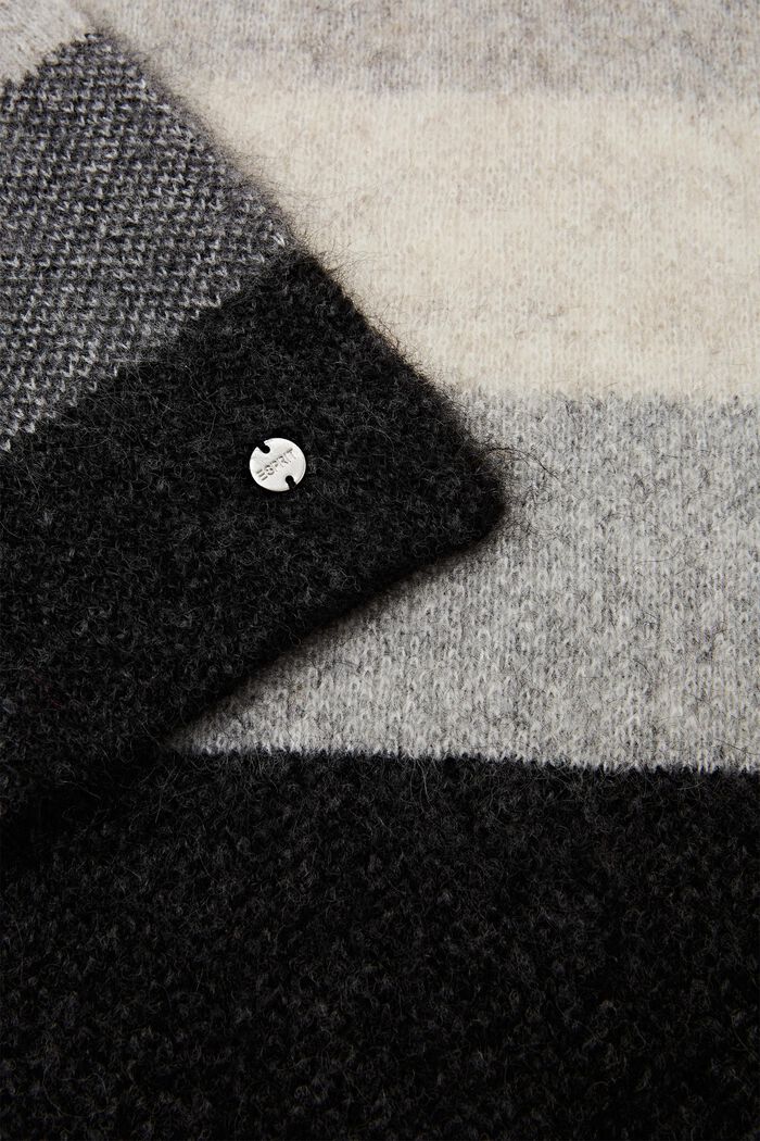Jacquard sjaal van een mix van mohair en wol, GREY, detail image number 1