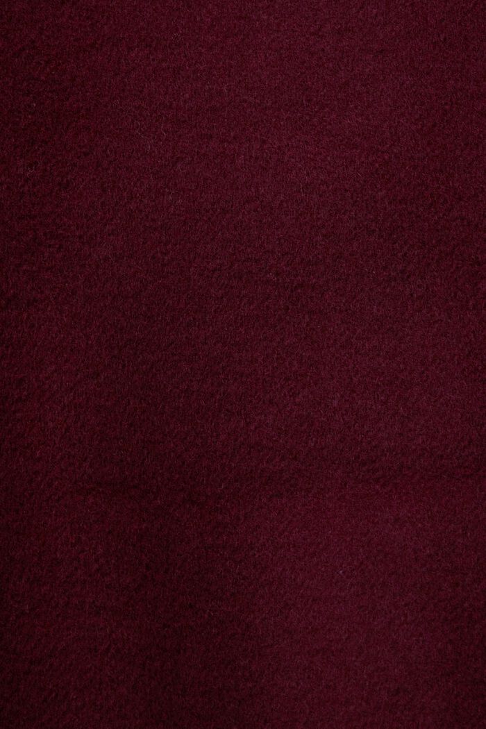 Gerecycled: mantel met wol, AUBERGINE, detail image number 4