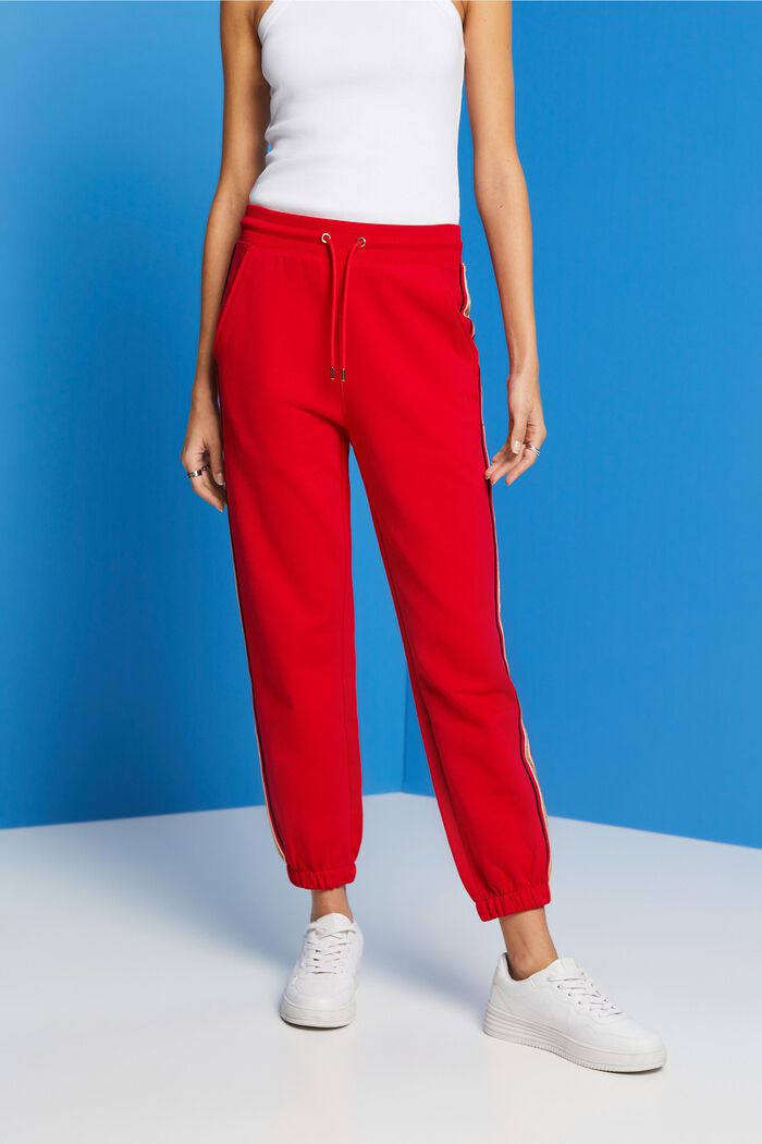 Pantalon de survêtement rayé en coton, RED, detail image number 0